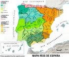 Χάρτης των ποταμών στην Ισπανία